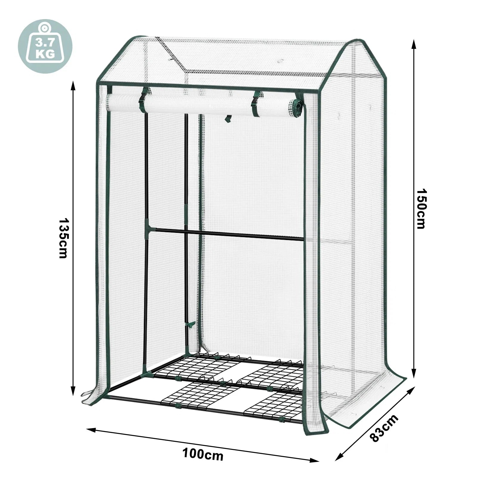 Gewächshaus Outdoor 150cm – Garten Foliengewächshaus Winterzelt für Gemüse, Blumen & Kletterpflanzen – robustes PE
