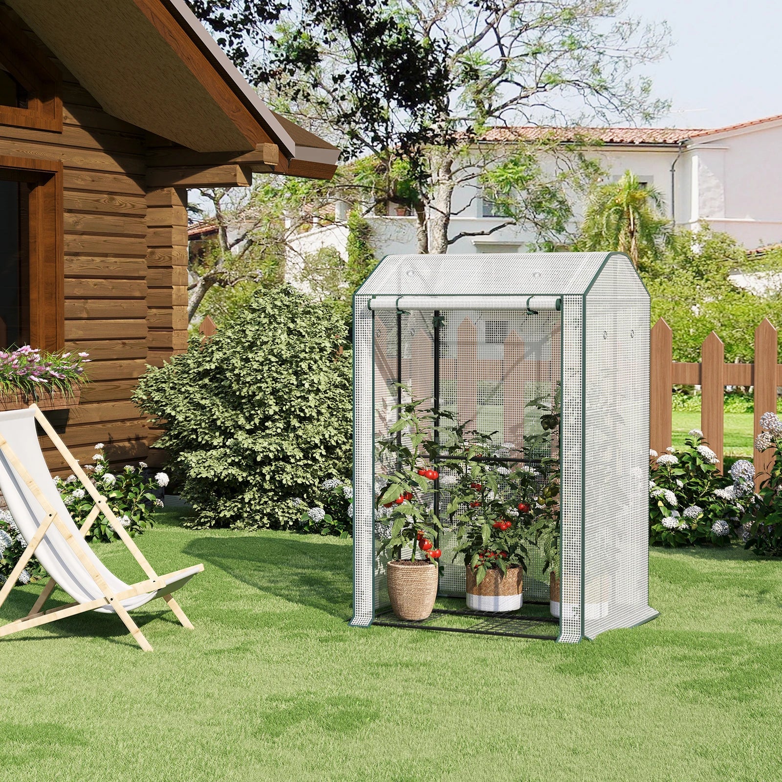 Gewächshaus Outdoor 150cm – Garten Foliengewächshaus Winterzelt für Gemüse, Blumen & Kletterpflanzen – robustes PE