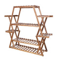 Pflanzenständer aus Massivholz – Multifunktionales Blumenregal aus Kiefernholz – Holz Pflanzenregal für Balkon, Garten & Wohnzimmer – 94x25x106cm