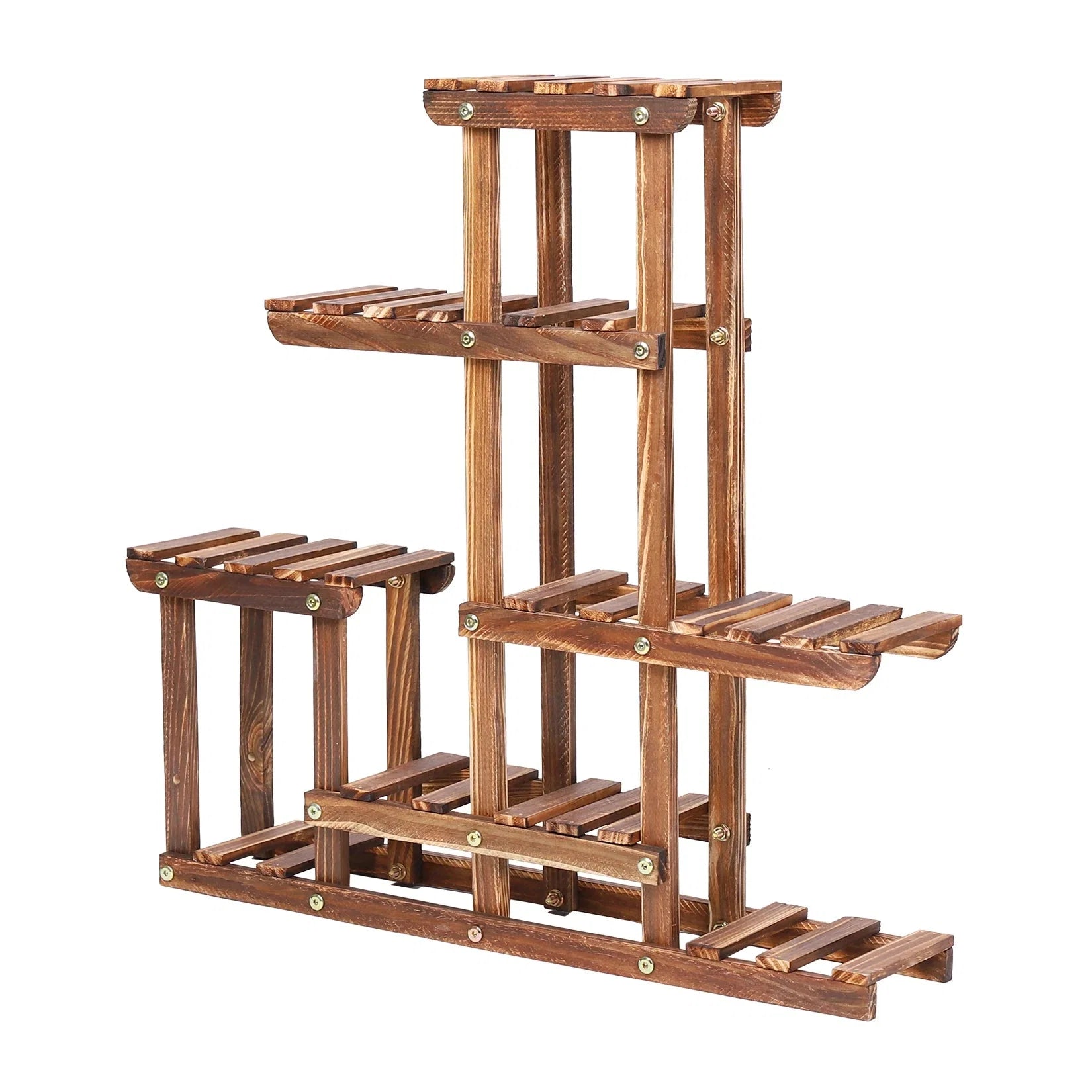 Holz Pflanzenständer mehrstufig 60x61,5cm – Pflanzregal aus Kiefernholz für drinnen & draußen – Multi