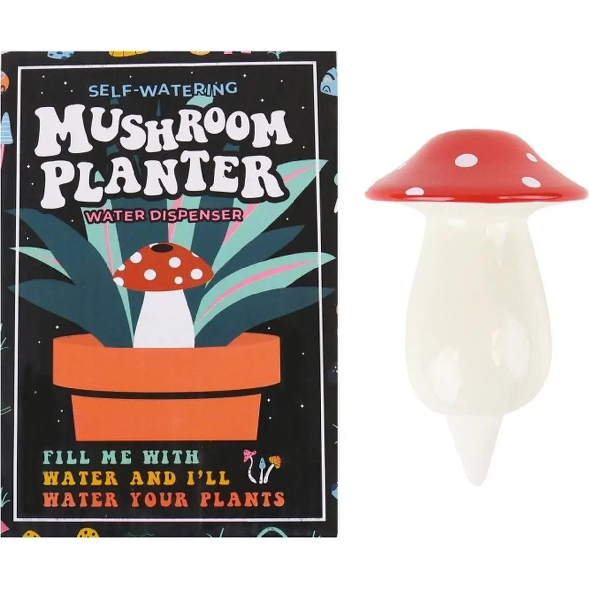 Bewässerungssystem Pilz – Selbstbewässerung für Pflanzen in Pilzform 11,2x16cm – Automatischer Wasserspender für Blumentöpfe, Balkon & Garten