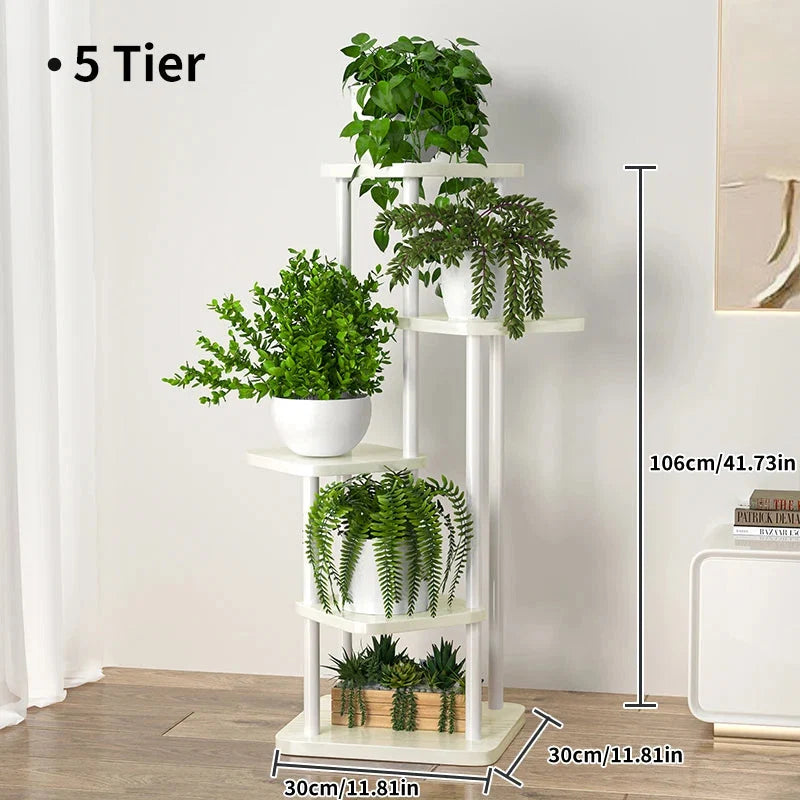 Pflanzenregal Metall schwarz mit 6/7/8 Ebenen – Blumenständer Eisen Pflanzständer für drinnen & draußen