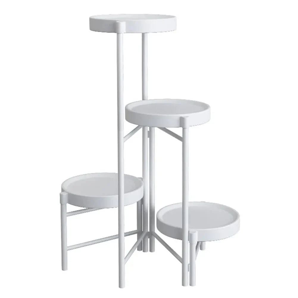 Faltbarer Eckiger Pflanzenständer Metall – 3/4 – stöckiges Blumenregal für Indoor & Outdoor – Klappbares Pflanzenregal für Balkon, Terrasse & Garten