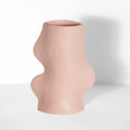 Fluxo Keramikvase Medium Pink – Handgemachte Vase aus Portugal 10x6x17cm – Moderne Deko Blumenvase Keramik – FSC Verpackung – Elegantes Wohnaccessoire