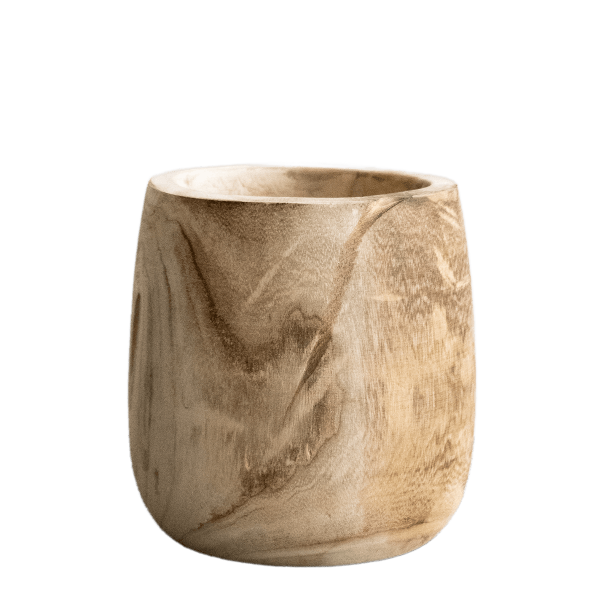 Pia Blumentopf aus Holz – Hellbraun – Größe M – H25cm x Ø23cm – Handgefertigt aus Paulownia – Holz – Nachhaltig & dekorativ – Plant
