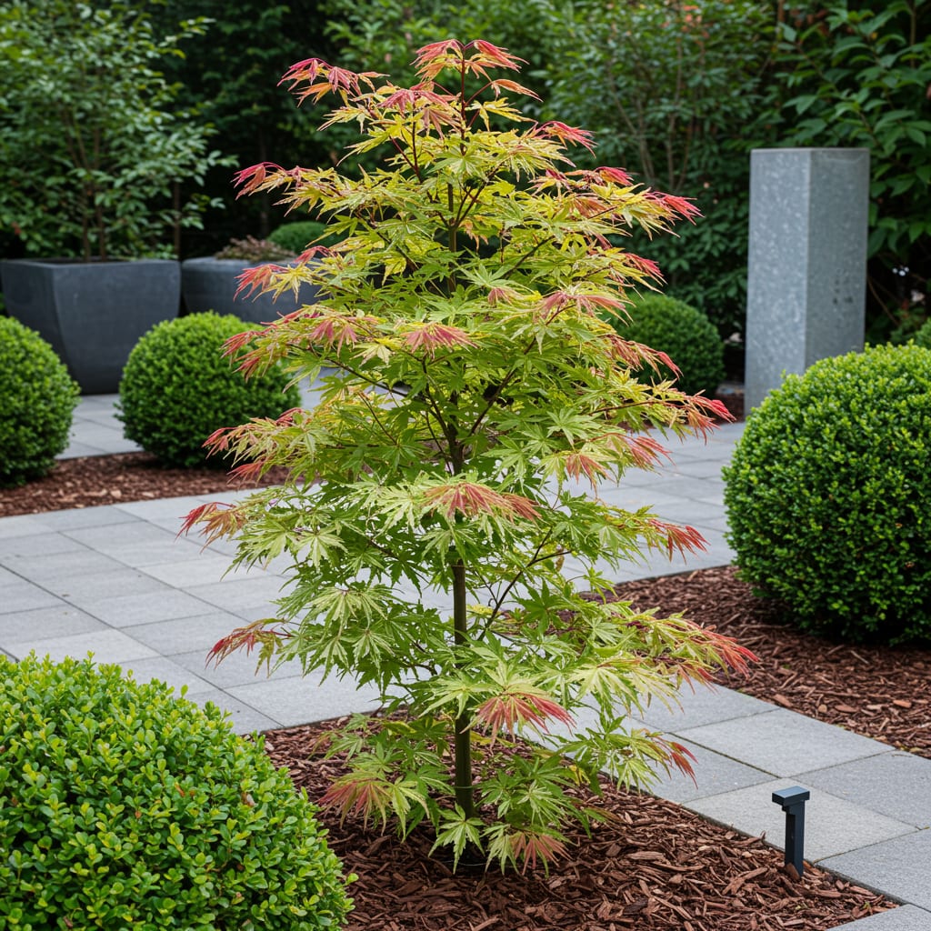 Japanischer Ahorn Acer palmatum 'Phoenix' – Rosa – Rot – Balkon – & Gartenpflanze – Ø19cm – Ca. 70cm hoch – Plant