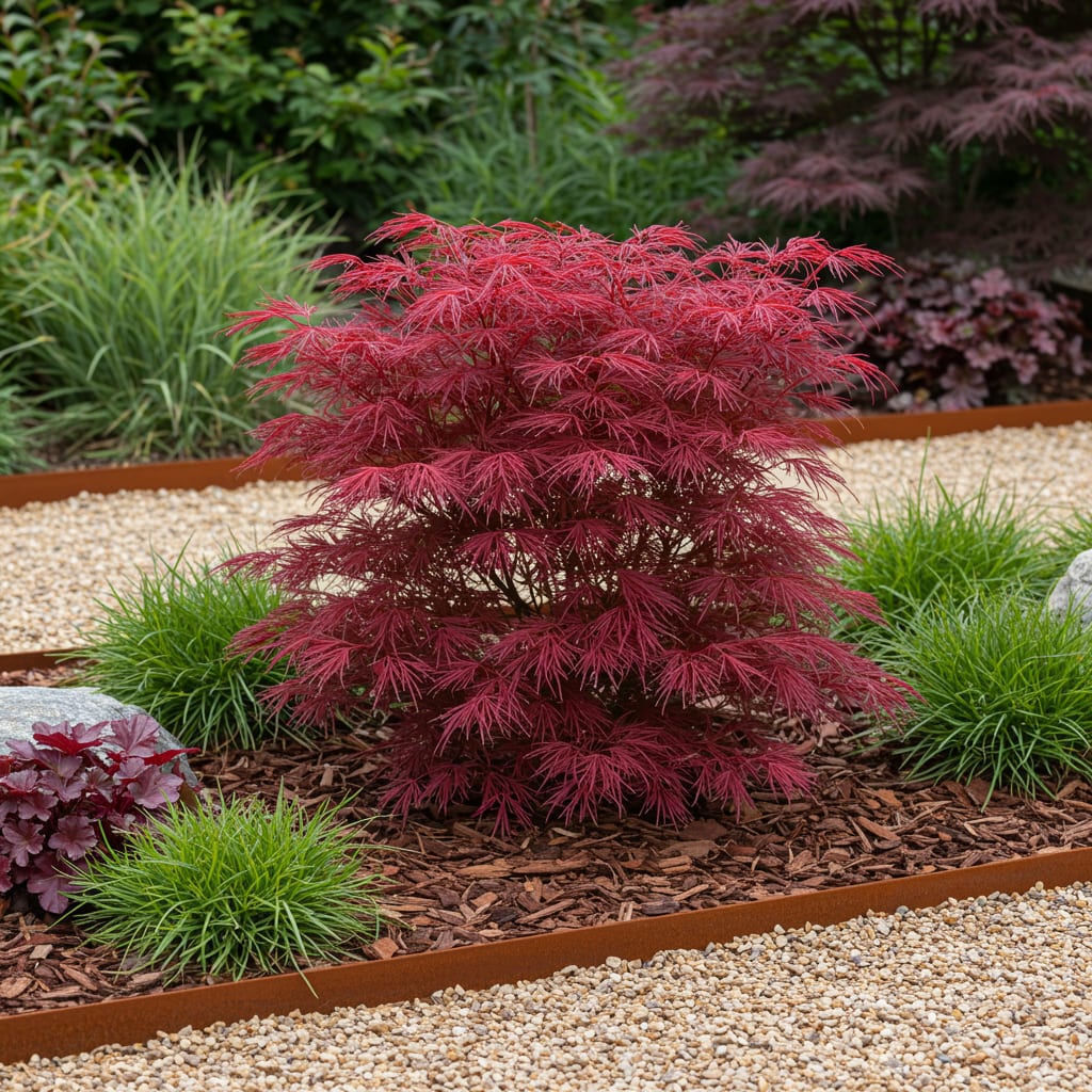 Japanischer Ahorn – Acer palmatum 'Skeeter’s Broom' – 2 Pflanzen – 70cm hoch – Ø19cm – kompakt wachsend – Balkon – & Gartenpflanze – Plant