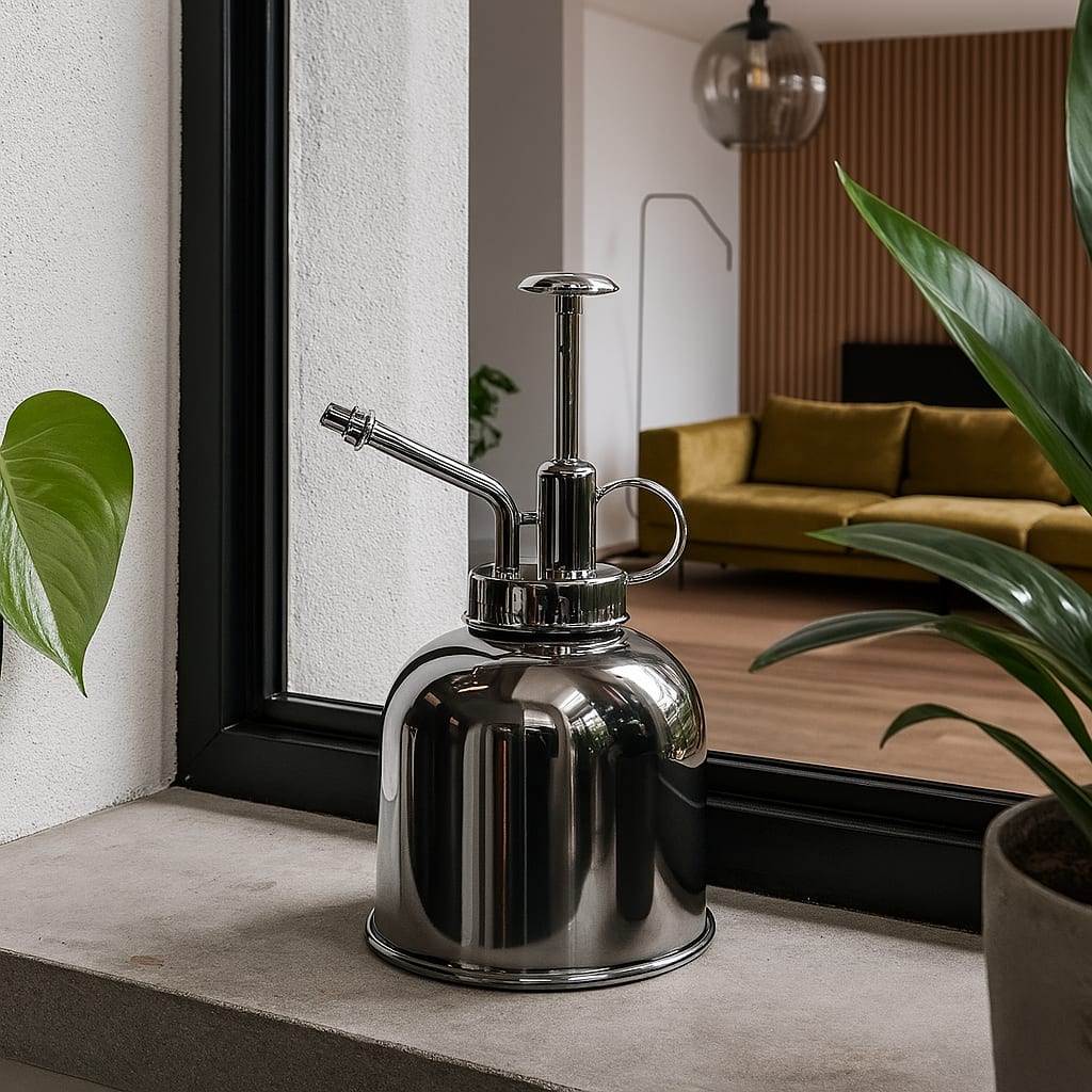 Pflanzensprüher Silber 300ml – Edelstahl – Zimmersprüher für Pflanzen, Kräuter & Terrarien – Plant