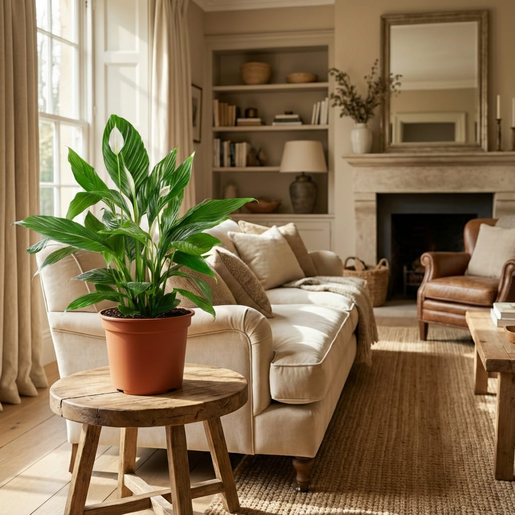 Spathiphyllum Mondblume Zimmerpflanze 70-80cm 19cm Pflegeleichte Grünpflanze mit weißen Blüten für Wohnzimmer Büro & Schlafzimmer – Plant