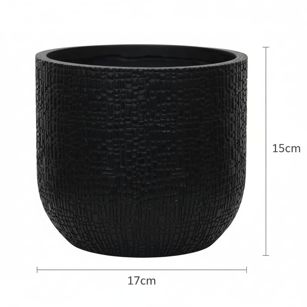 Topf Capi Bol Skin – Anthrazit – D17cm – Moderner, leichter Pflanztopf mit einzigartiger Hautstruktur – Für Innen & Außen – Robust & stilvoll – Plant