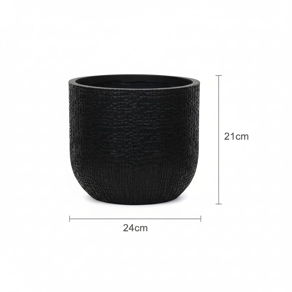 Topf Capi – Anthrazit – D24cm – Moderner Pflanztopf mit einzigartiger Hautstruktur – Leicht & robust – Für Innen & Außen – Plant
