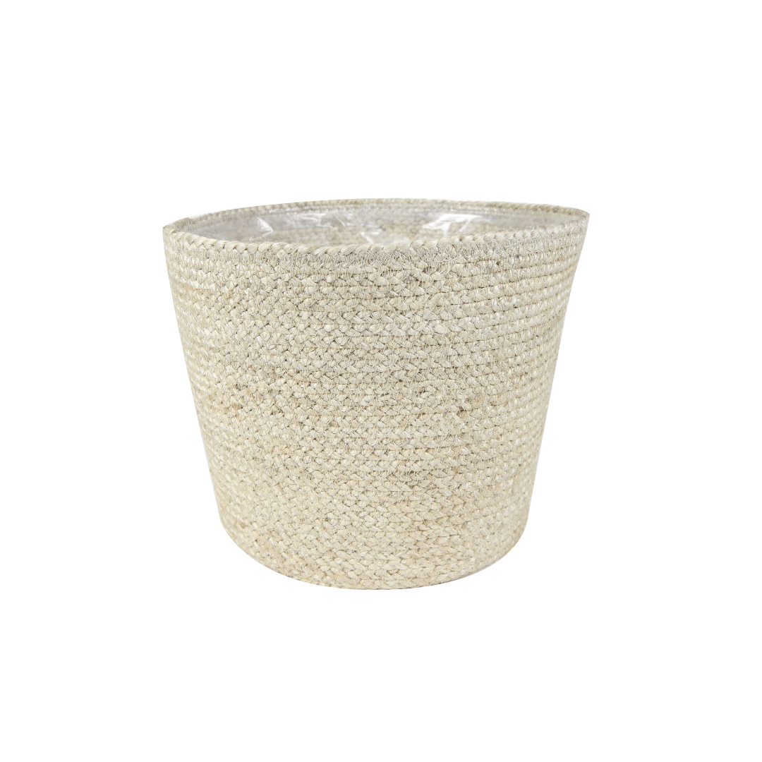 Korb Selin Ø26cm – ↕23cm – Aufbewahrungskorb aus Naturmaterial – Geflochtener Korb für Wohnzimmer Bad Flur – Stabiler Korb für Pflanzen Deko Ordnung – Plant