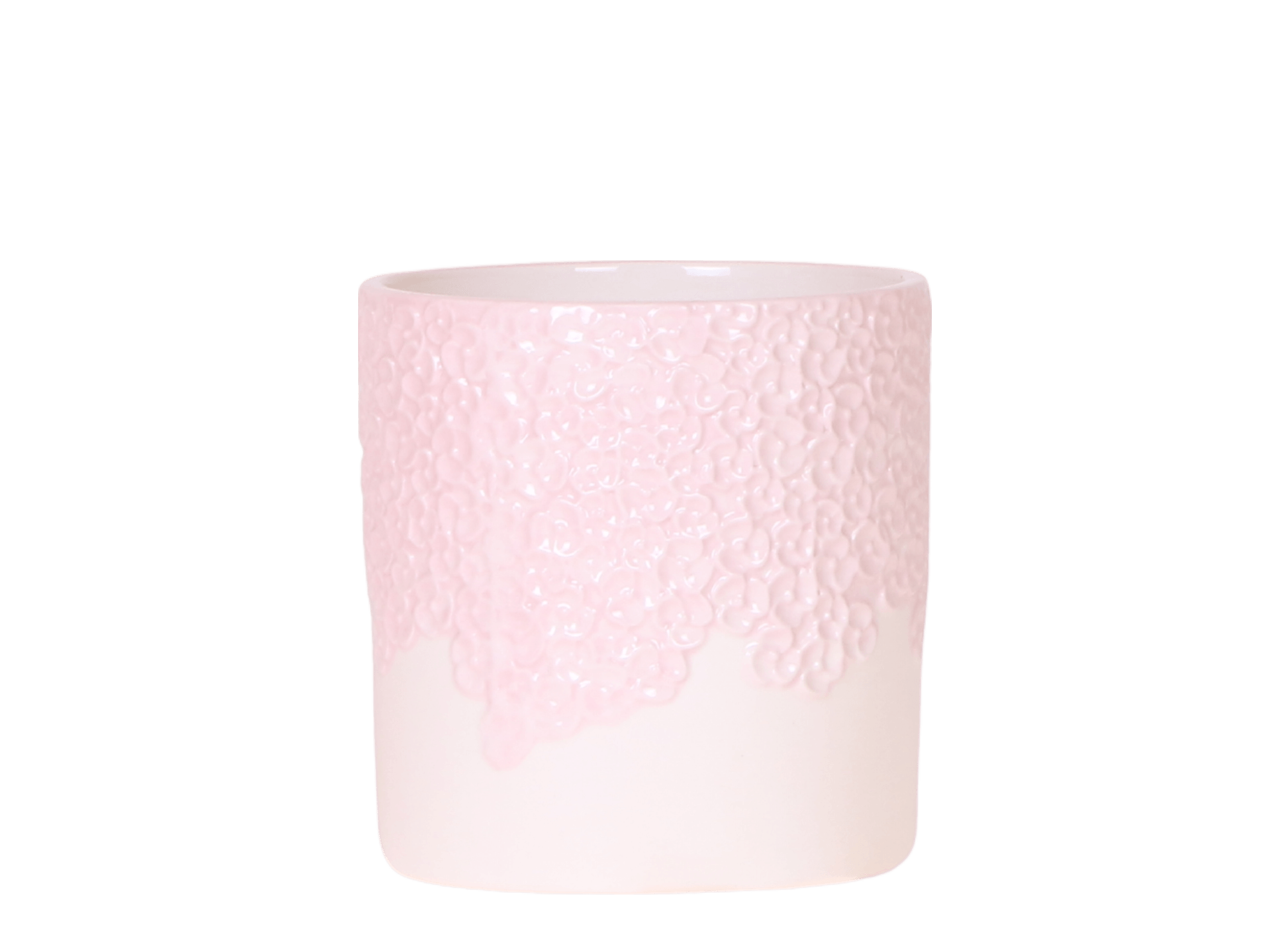 Ziertopf Bloom Pink – Blumentopf Ø9cm – Rosa Übertopf mit Blütenstruktur – Moderner Pflanztopf für Zimmerpflanzen Kräuter Sukkulenten & Deko – Pot