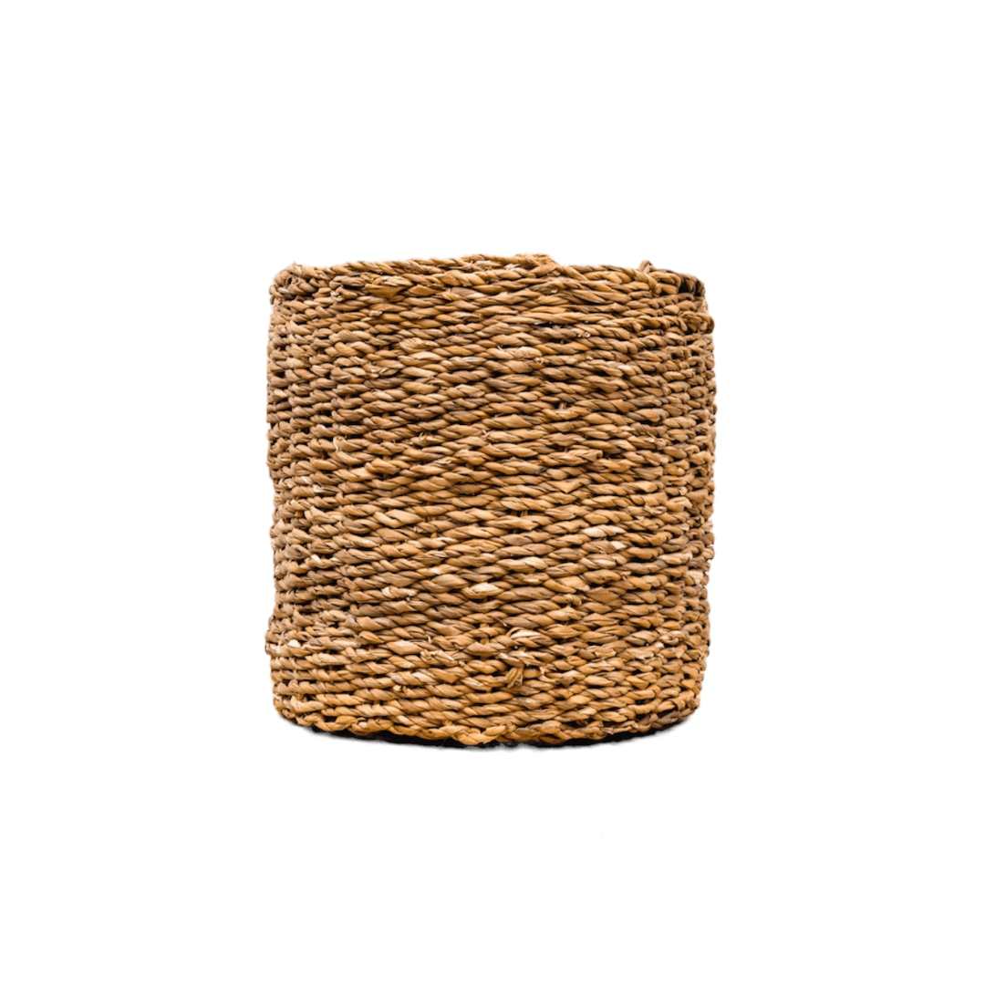 Dekokorb Ido – Ø42cm x H36cm – Großer Seegraskorb – Natur – Aufbewahrungskorb für Pflanzen, Wäsche & Deko – Boho – Stil – Handgeflochten – Plant