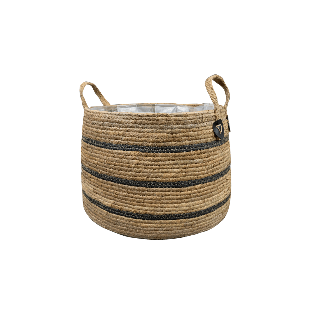 Korb Isla Black – D43cm x H30cm – Schwarzer Deko – & Aufbewahrungskorb – Ideal für Pflanzen, Decken & Kissen – Stabil & pflegeleicht – Modernes Design – Plant