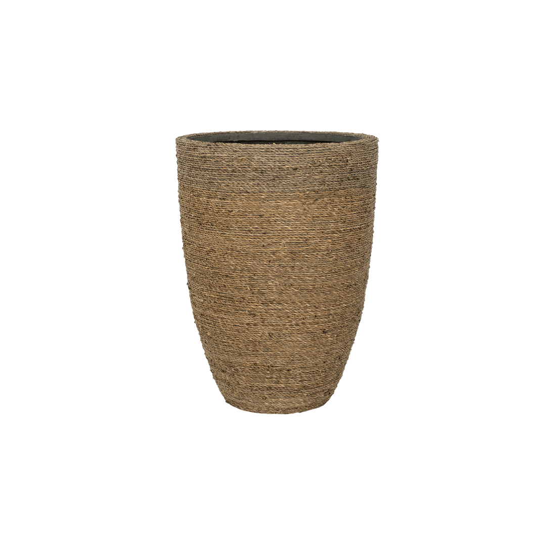 Pflanzgefäß Ben Straw Grass – D30xH41cm – Blumentopf in Naturgras – Optik – Stilvoller Pflanzkübel für Innen & Außen – Plant