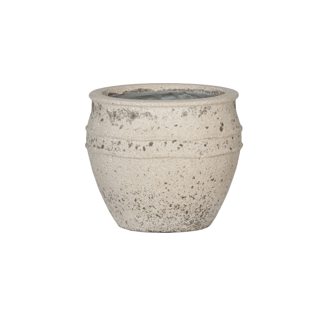 Pflanztopf Athena M Chalk White – D41xH33cm – Blumentopf in eleganter Kreideoptik – , wetterfester Pflanzkübel aus robustem Kunststoff – Für Innen – Plant