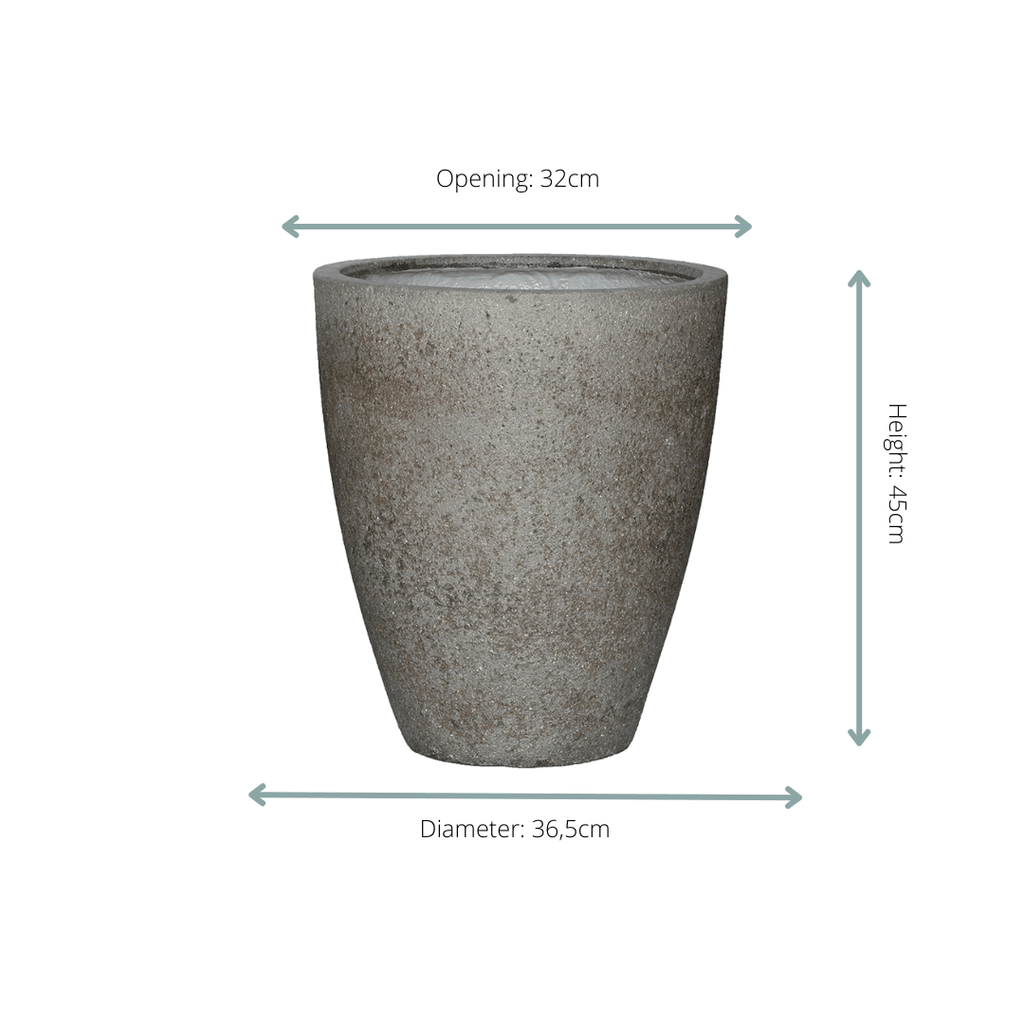 Pflanztopf Ben M Dioriet Grey – D37xH45cm – Blumentopf in eleganter Steinoptik – Hoher, wetterfester Pflanzkübel aus robustem Kunststoff – Für Innen – Plant