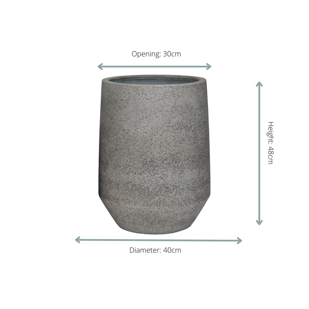 Pflanztopf Harith High S – Dioriet Grey – D40xH48 – Hoher Blumentopf in Steinoptik – Moderner Pflanzkübel für Innen & geschützte Außenbereiche – Robust & dekorativ – Pot