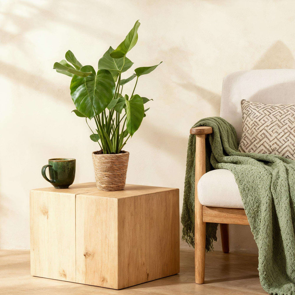 Monstera Deliciosa Fensterblatt Zimmerpflanze – Pflegeleichte Tropenpflanze 17cm – Höhe ca.50-55cm – Große Grünpflanze für Wohnzimmer & Büro