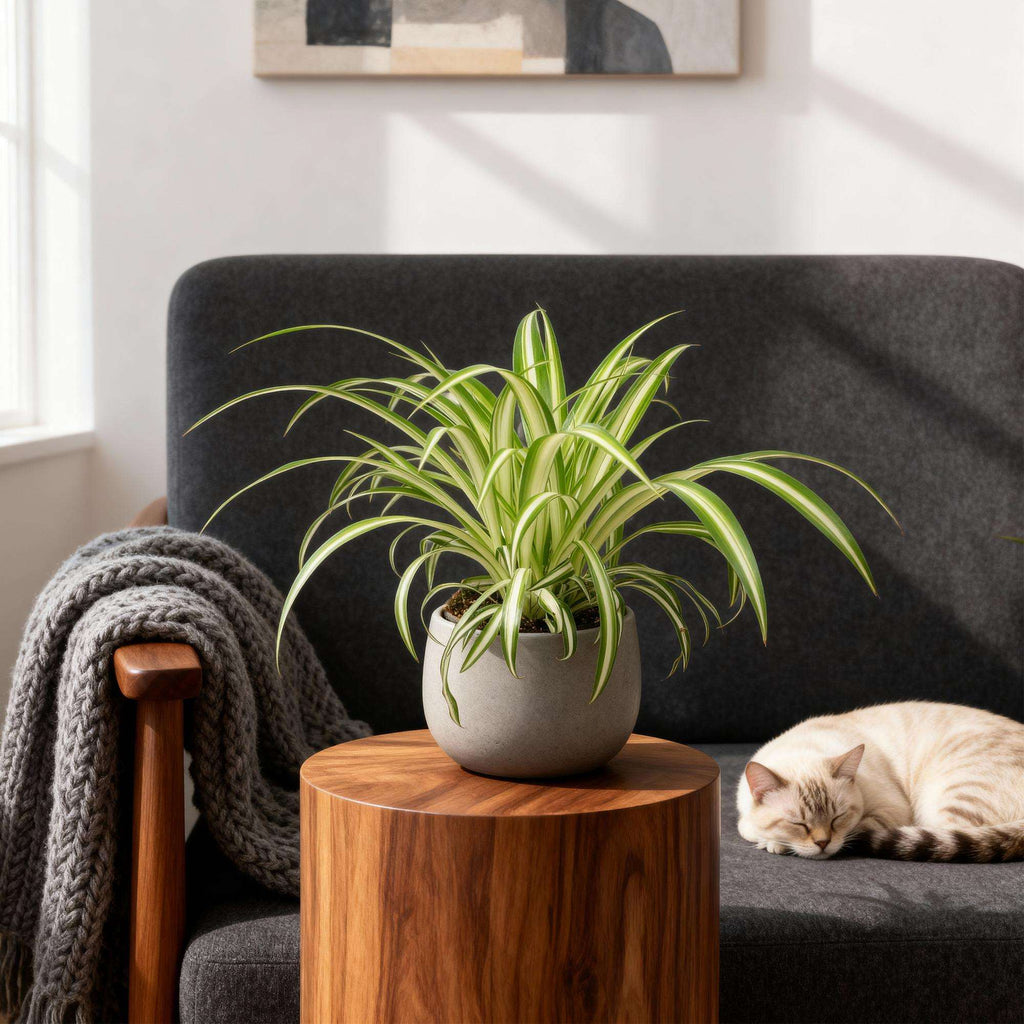 Grünlilie Chlorophytum comosum Variegatum – Bunte Graslilie Zimmerpflanze – Haustierfreundlich 12cm – Höhe ca.20cm – Plant