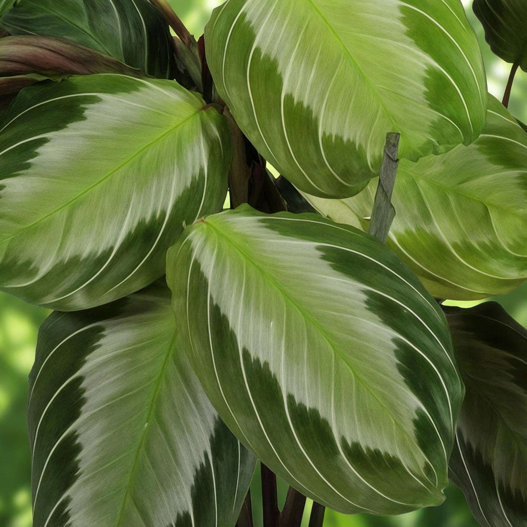 Maranta Fascinator Silverband Gebetspflanze – Haustierfreundliche Zimmerpflanze 12cm – Höhe ca.25cm – Plant