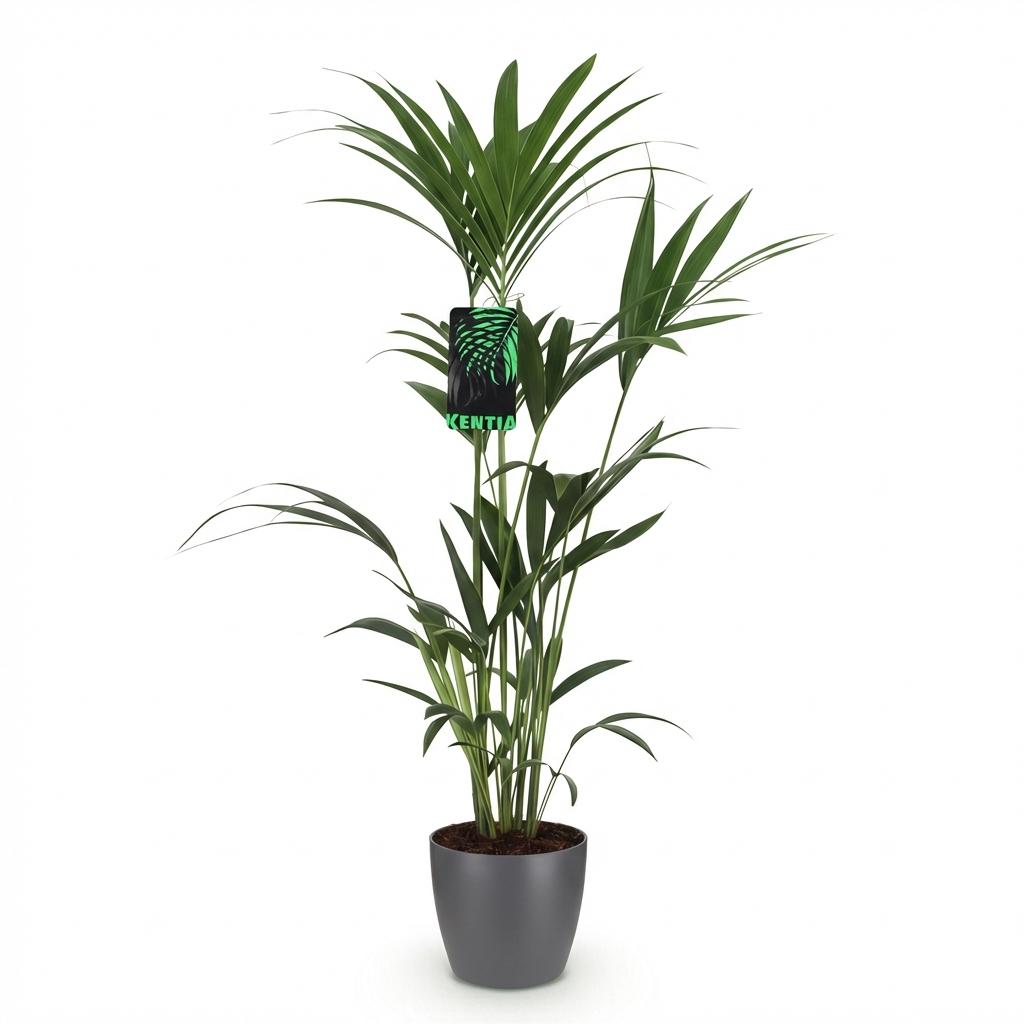 Howea Forsteriana Kentia – Palme – Große Zimmerpflanze im grauen Topf Ø21cm Höhe120-130cm – Pflegeleicht & Luftreinigend
