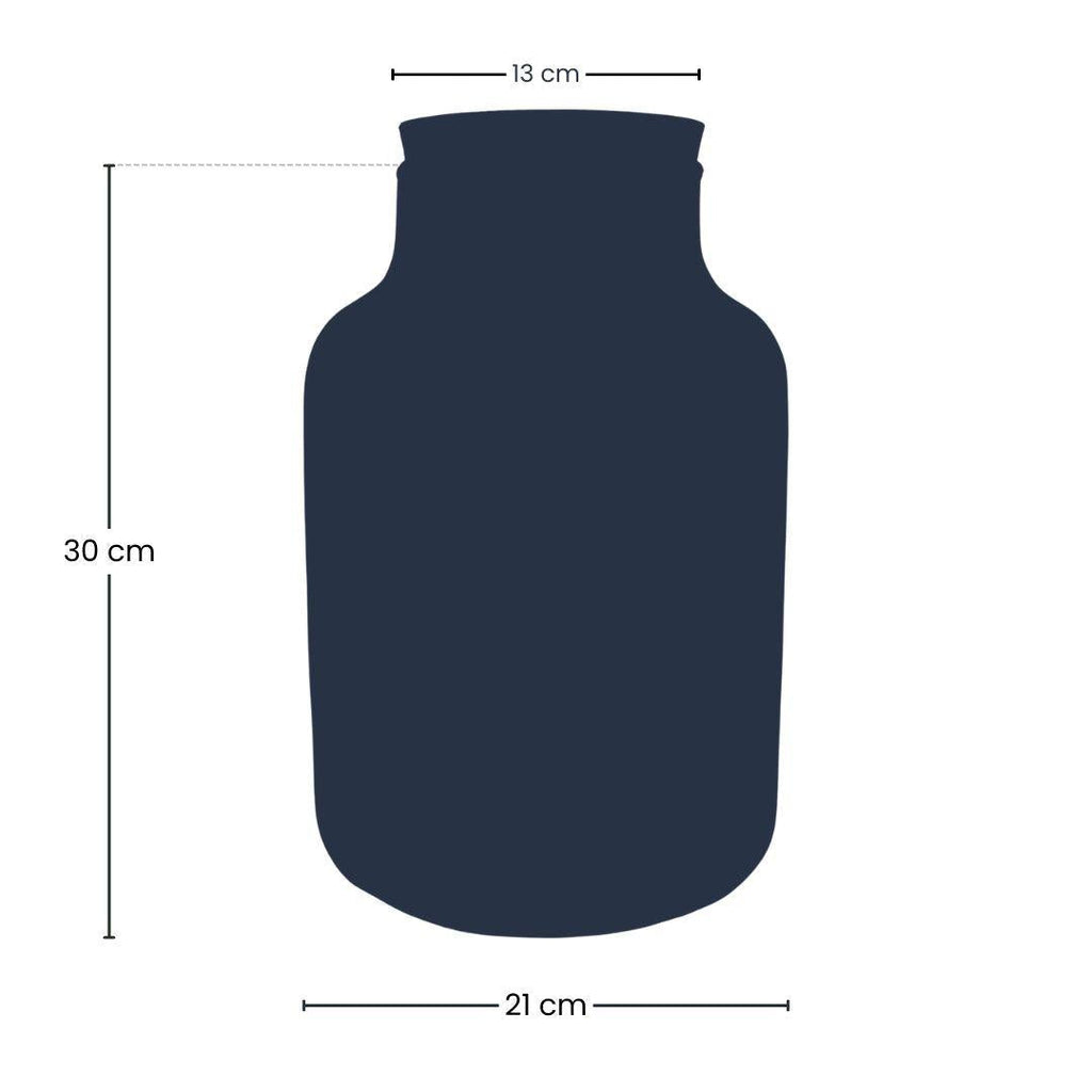 Terrarienflasche Milky mit LED – Korkdeckel – Ø21cm ↕30cm – Glasflasche aus Recyclingglas – ca. 9L Volumen – Ideal für DIY – Terrarien & Mini – Plant