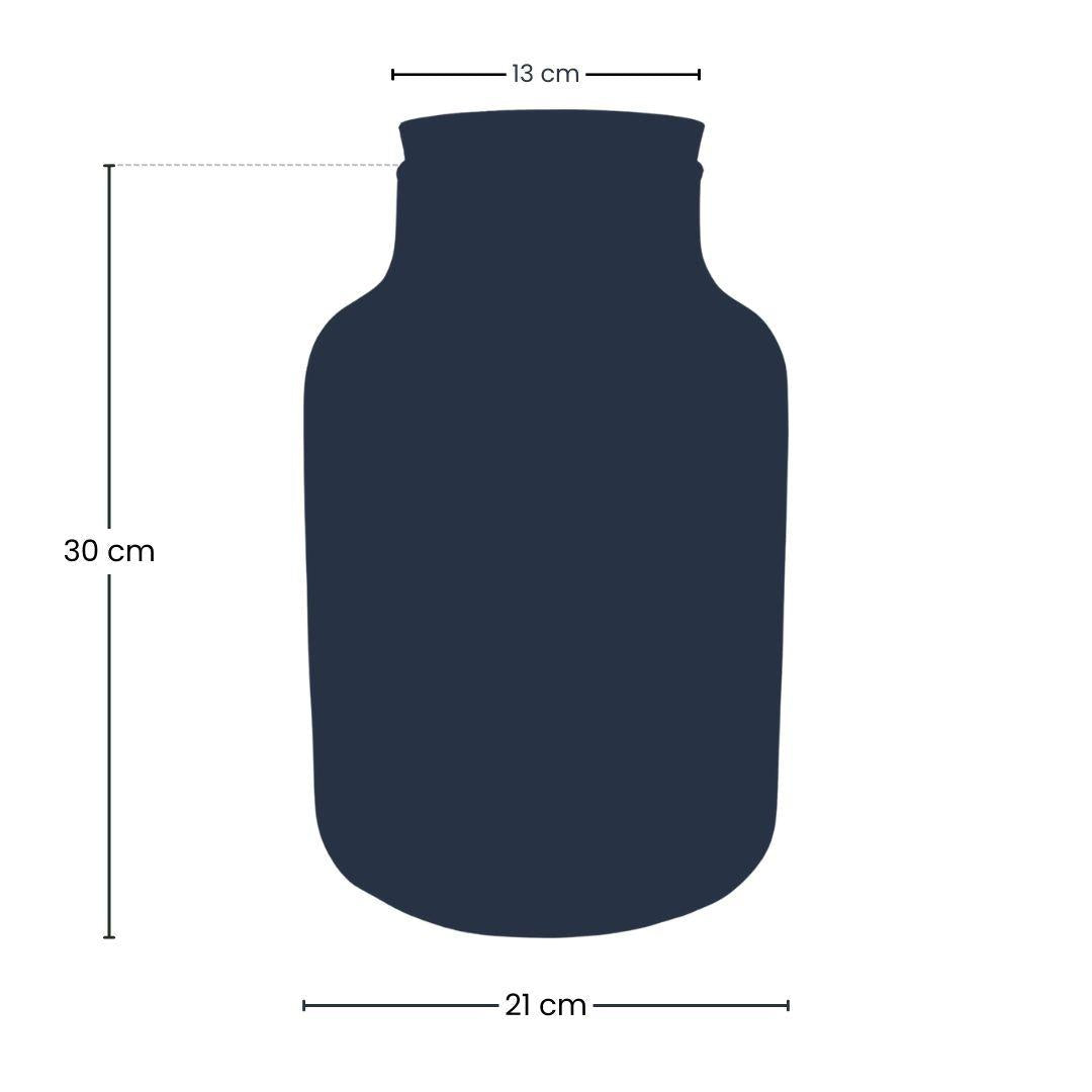 Terrarienflasche Milky mit LED – Korkdeckel – Ø21cm ↕30cm – Glasflasche aus Recyclingglas – ca. 9L Volumen – Ideal für DIY – Terrarien & Mini – Plant