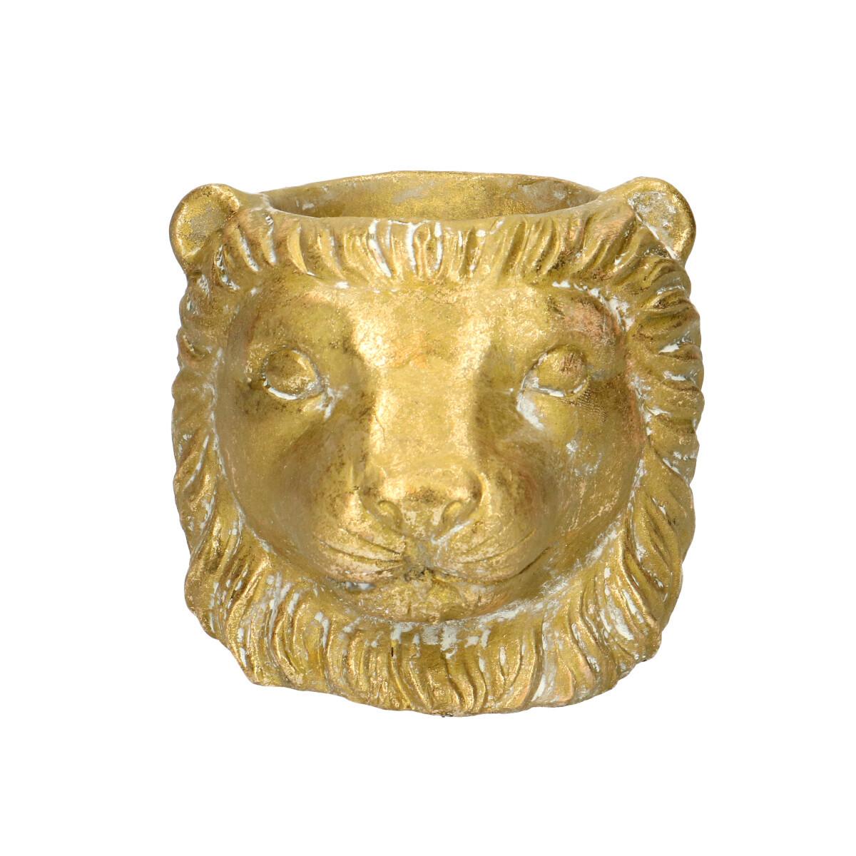 Pflanztopf Löwe – Gold – D11/13xH10cm – Blumentopf in Tierform – Edler Keramik – Dekotopf für Sukkulenten & kleine Pflanzen – Plant