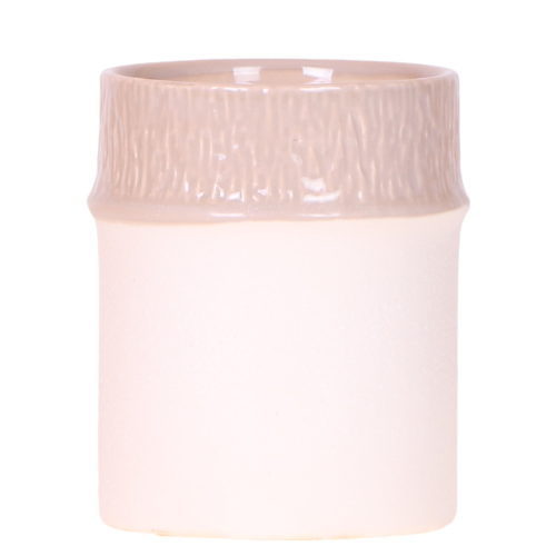 Übertopf Tree sand Ø9cm – Blumentopf mit dezentem Relief – neutraler Keramik – Übertopf für kleine Zimmerpflanzen, Orchideen & Sukkulenten – Pot