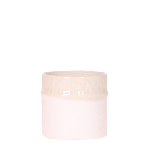 Übertopf Tree Travertine Ø6cm – Mini Blumentopf in Naturstein – Optik – strukturierter Keramik – Übertopf in neutralem Ton – Pot