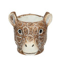Pflanztopf Giraf – Braun – D11/14xH11cm – Giraffen – Blumentopf aus Keramik – Tier – Dekotopf für kleine Pflanzen & Sukkulenten – Plant