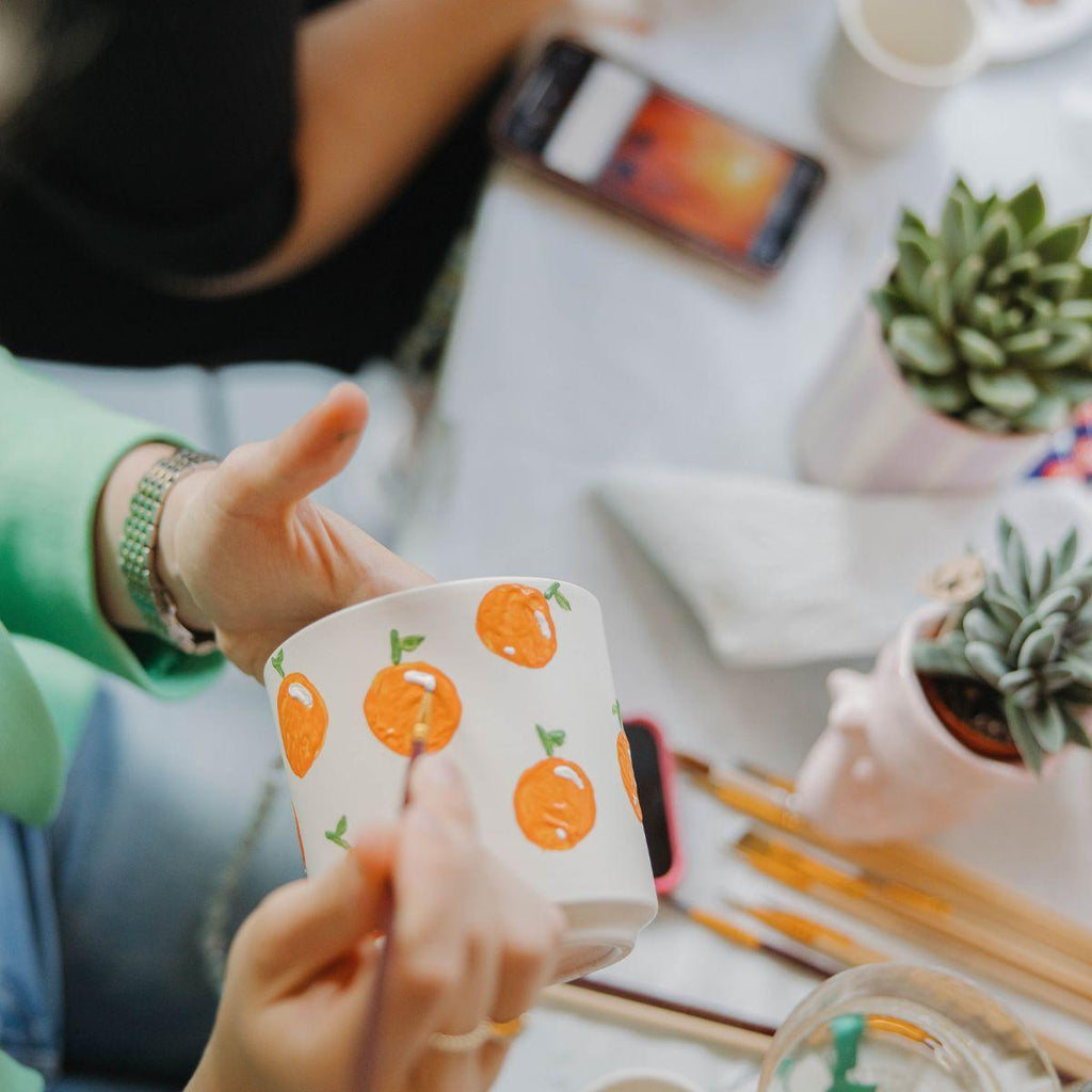 Malset Blumentöpfe bemalen – DIY Set für 4 Personen – inkl. 8 Blumentöpfe, 8 Sukkulenten, 24 Farben & Pinsel – Kreativ – Set von Kolibri Creatives – Plant