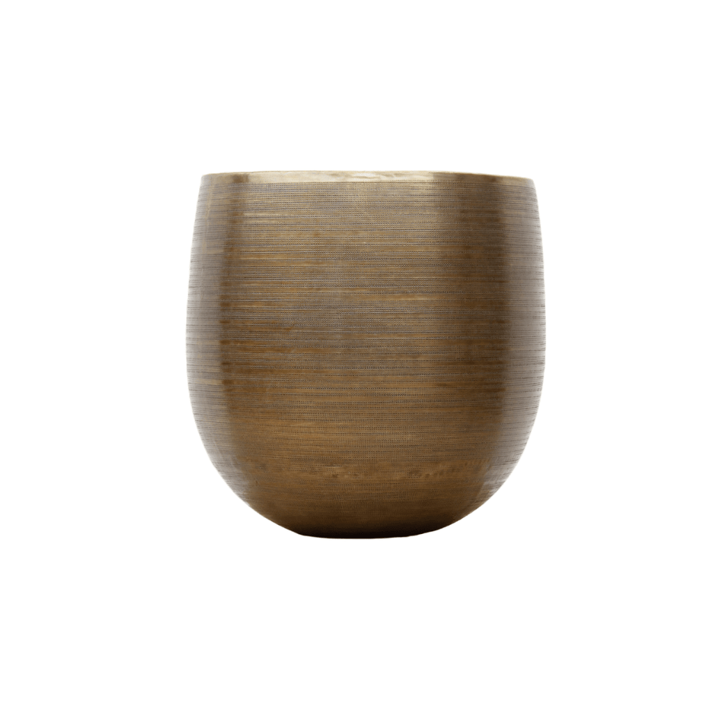 Pflanzgefäß Rowen Gold – D60xH62cm – Großer Blumentopf in Goldoptik – Pflanzkübel für Innen & Außen – Luxuriöses Pflanzgefäß für große Pflanzen – Plant