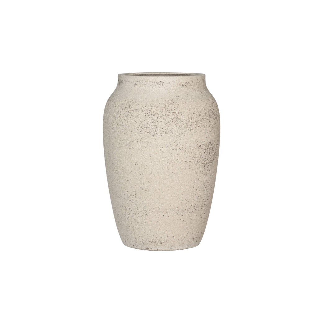 Pflanztopf Hera Chalk Weiß – L – D51xH74cm – Extra großer Blumentopf in eleganter Steinoptik – Pflanzkübel für Innen & Außen – Plant