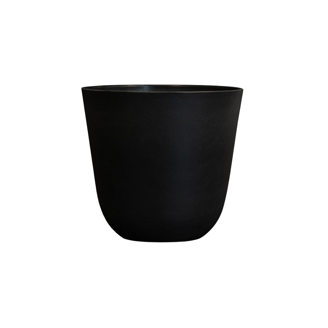 Pflanztopf Palermo Schwarz – D35xH32cm – Moderner Blumentopf in edler Betonoptik – Hochwertiger, wetterfester Pflanzkübel aus robustem Kunststoff – Für Innen- & geschützte Außenbereiche – Plant
