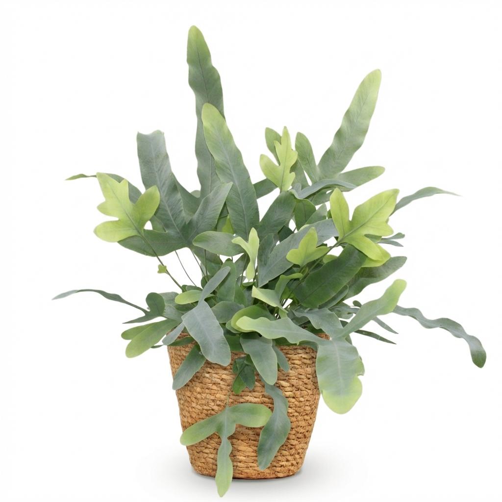 Phlebodium aureum Blue Star Zimmerpflanze inkl. Naturkorb