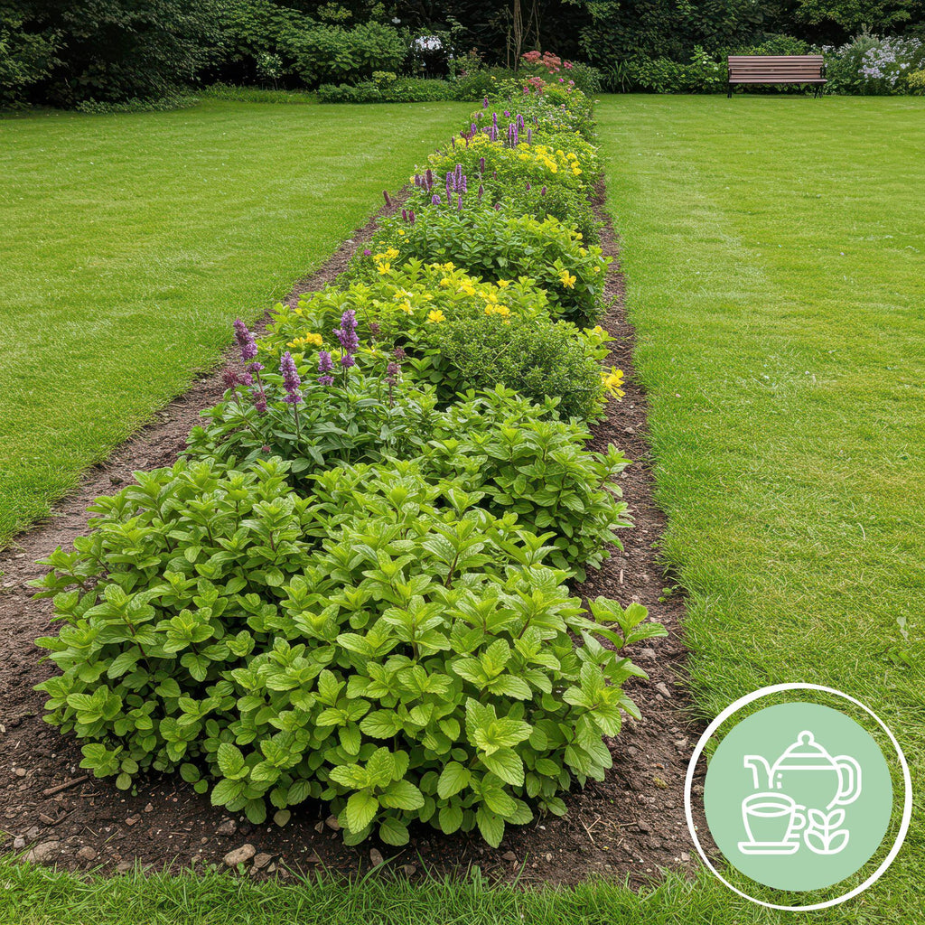 Staudenset – Kräuter – 24 Teekräuter – Stauden für 3 m² – Aromatisch & Duftend – Pflegeleicht – Verschiedene Sorten – Ø11cm – Plant