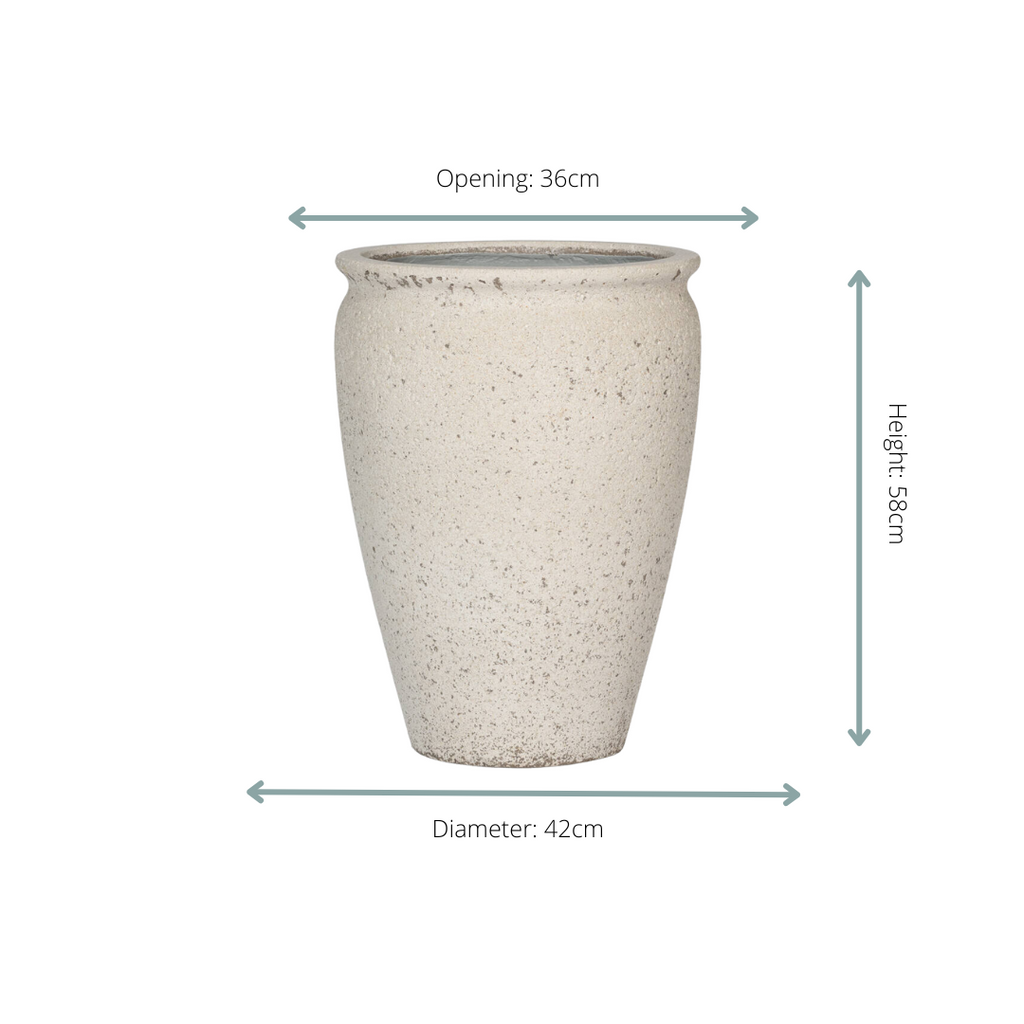 Pflanztopf Artemis Chalk White – D42xH58cm – Moderner Blumentopf in Weiß – Hochwertiger Pflanzkübel für Innen – & Außenbereich – Plant