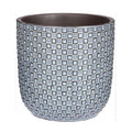 Blumentopf Relief – Blau – Ø13,5cm – Keramik Übertopf mit feinem Strukturmuster – Glänzende Glasur – Moderner Pflanztopf für kleine Zimmerpflanzen & Sukkulenten – Plant