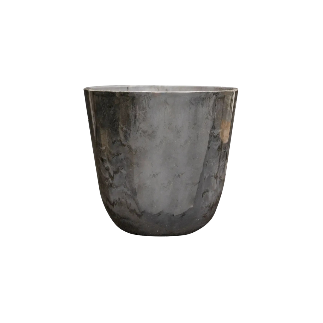Pflanztopf Palermo Marble Grau – D27xH25cm – Blumentopf in edler Marmoroptik – , wetterfester Pflanzkübel aus robustem Kunststoff – & Außenbereich – Plant