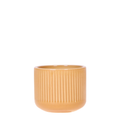 Dekotopf Flare ocker Ø6cm – Mini Blumentopf mit Rillenmuster – runder Retro – Übertopf im 70er – Design – Zimmerpflanzen – Pot