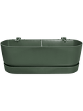 Pflanztopf Greenville Easy Balcony – Leaf Green – D25cm – Balkonkasten mit Halterung & Wasserspeicher – Für Balkonbrüstung – Modernes Design – Plant