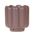 Retro Pflanztopf – Brown – Ø9cm – Dekorativer Übertopf aus Keramik – Blumentopf mit Rillenstruktur – Für Orchideen & Grünpflanzen – Plant