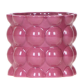 Übertopf Cotton Shine lila Ø12cm – Blumentopf mit Blasenrelief – hochglänzender Retro – Übertopf im 70er – Design – Pot