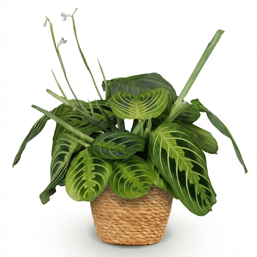 Maranta Fascinator Lemon Lime Zimmerpflanze inkl. Naturkorb