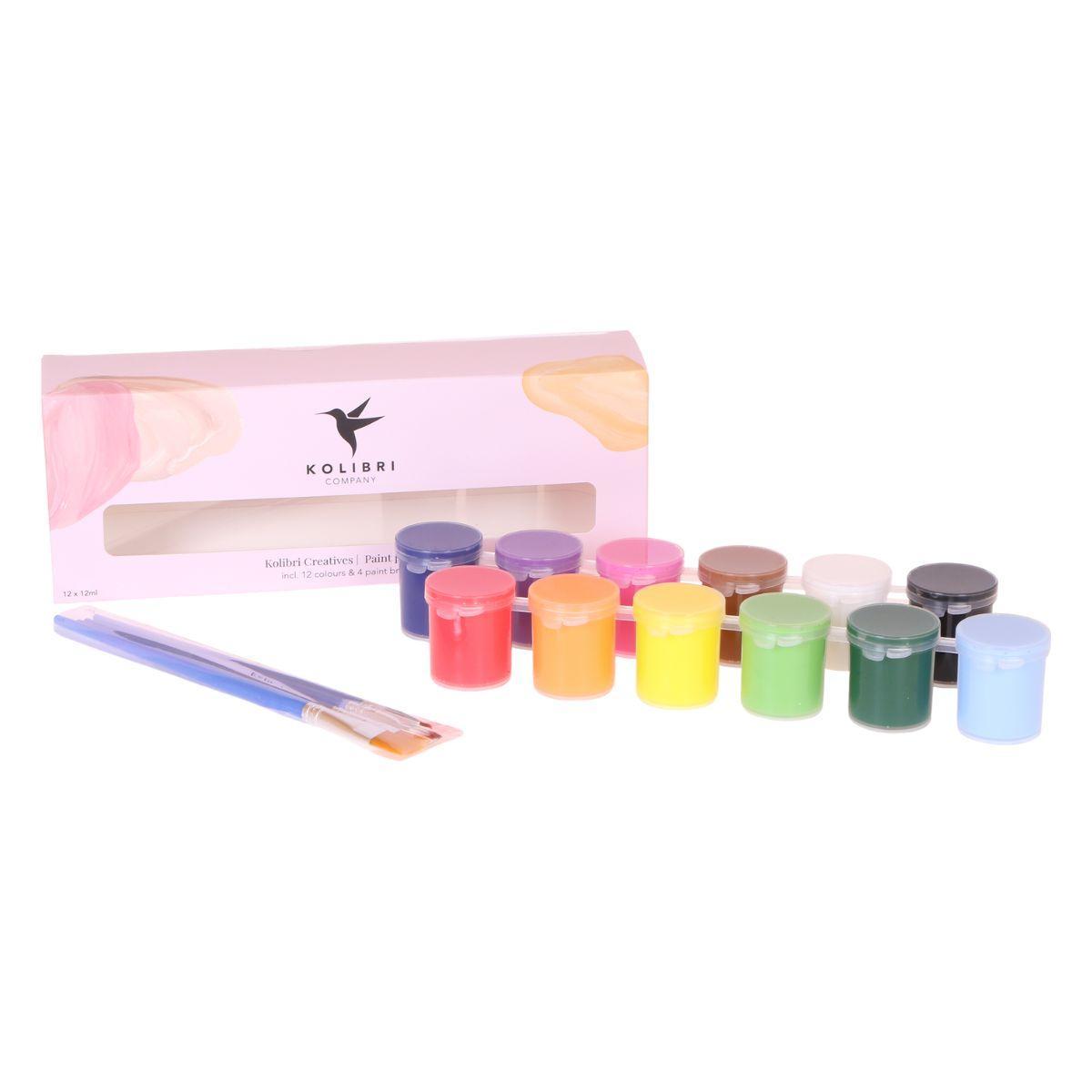 Malset Blumentöpfe bemalen – DIY Set für 4 Personen – inkl. 8 Blumentöpfe, 8 Sukkulenten, 24 Farben & Pinsel – Kreativ – Set von Kolibri Creatives – Plant