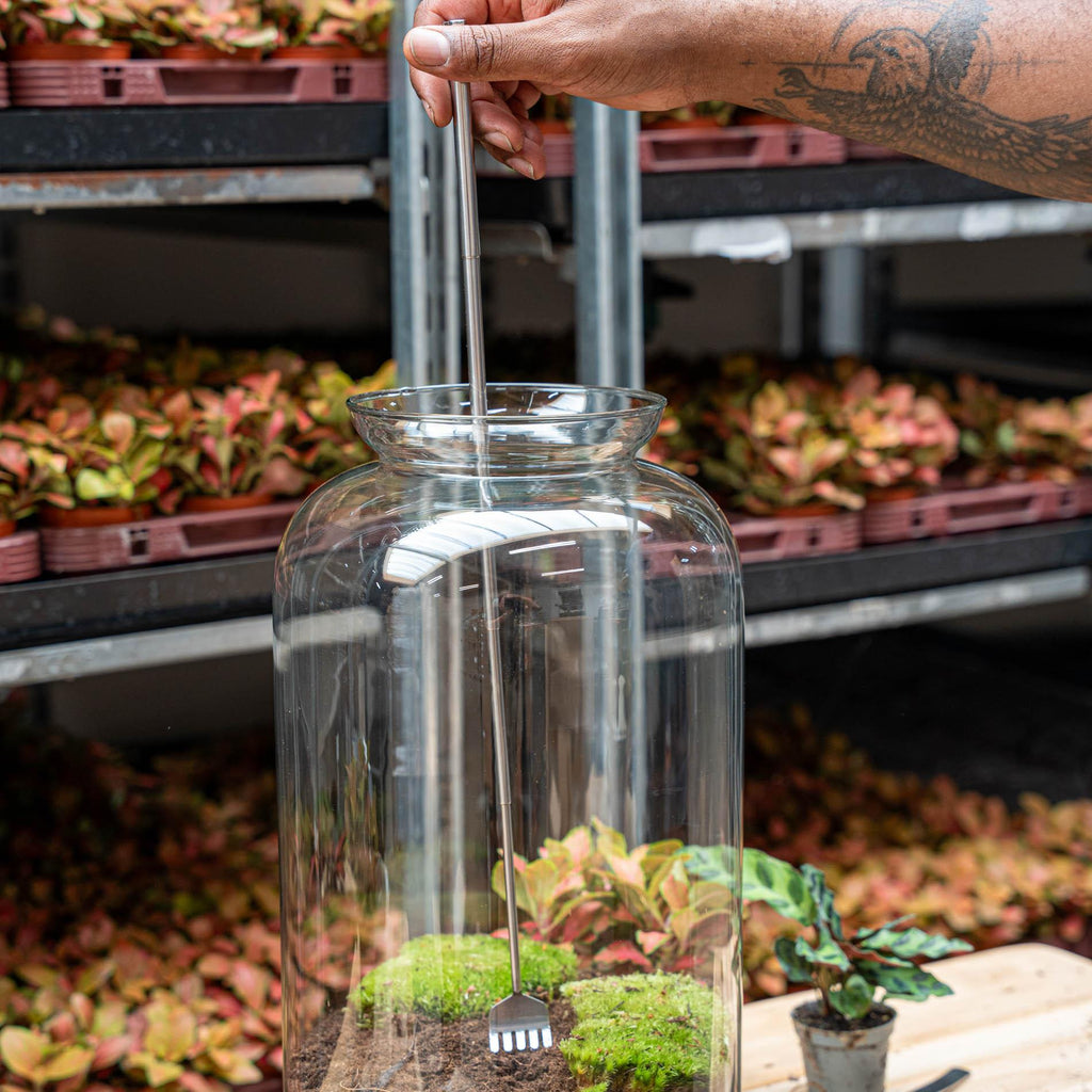 Flaschengarten – Harke – Teleskop 16-49cm – Edelstahl – Präzisionswerkzeug für Terrarien, Mini – Gärten & Aquascaping – Plant