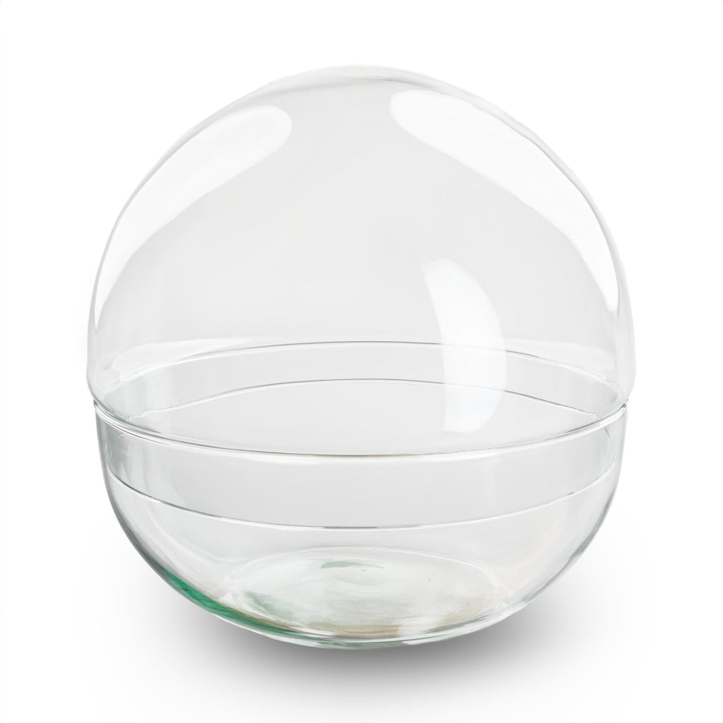 Terrarium – Glaskuppel Dome – zweiteilig – Ø20cm ↕20cm – Runde Glasflasche aus Recyclingglas – Ideal für DIY – Pflanzenterrarien & Mini – Ökosysteme – Plant